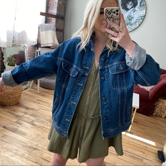 VINTAGE LEE Oversized Denim Jean Jacket USA - Picture 5 of 14